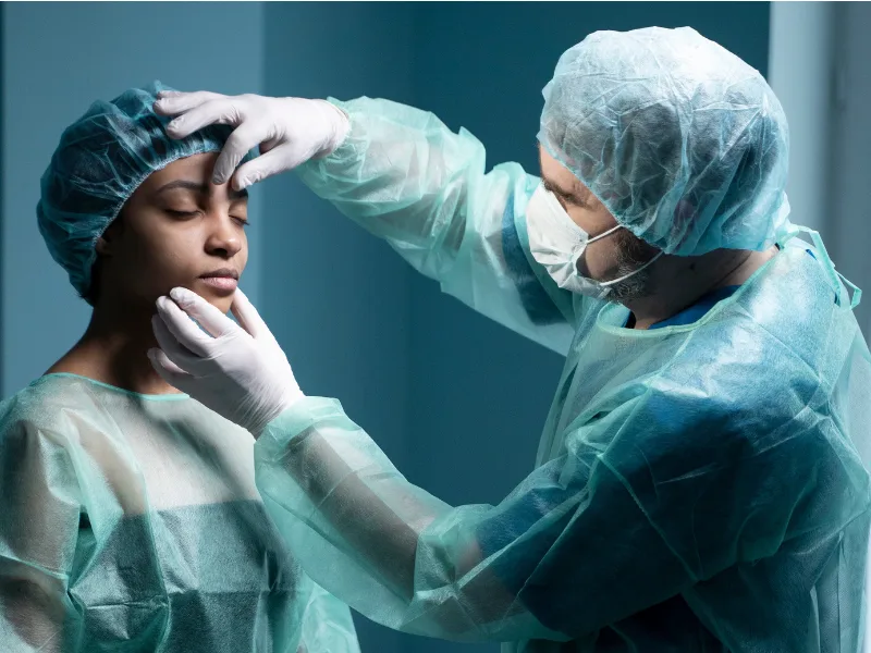Plastic surgeon helping a patient with skin repair and healing in Patna.